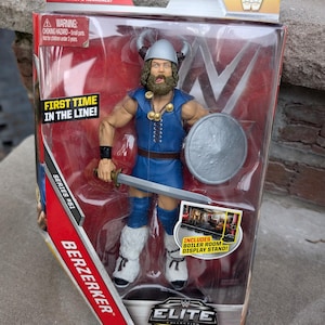 Vintage Mattel Toys  WWF WWE The Berzerker John Nord  Elite Flashback Figure ln original box never opened.