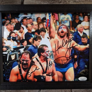 Autographed WWF WWE Tag team Demolition Ax and Smash and Hacksaw Jim Duggan