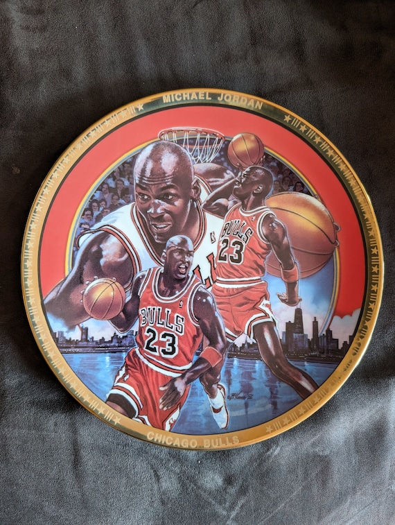 マイケルジョーダン 絵皿 Bulls In Five NBA Legend Michael Jordan Chicago Bulls Basketball Sports