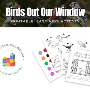 Birds Out Our Window Kids Activity | Bird Feeder Watching Coloring Pages | Family Activities | Preschool Worksheets | Spring Printable Craft