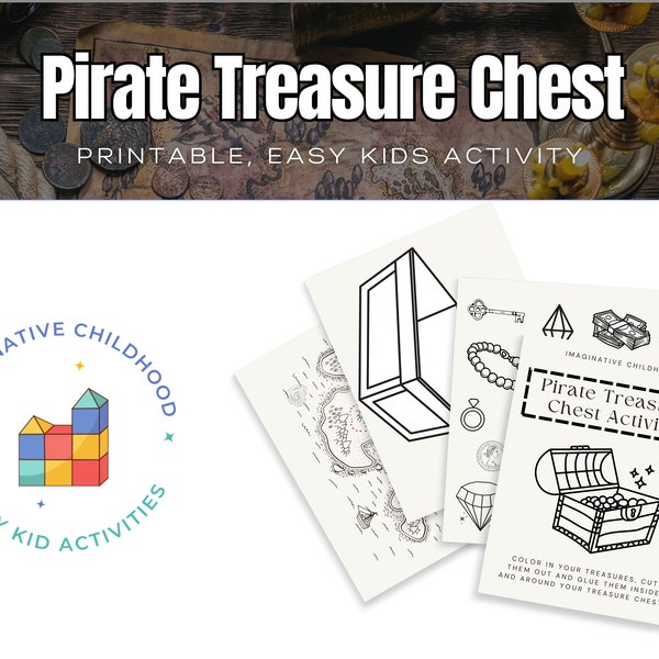 Pirate Treasure Chest Printable Kids Activity | Pirate Party Games | Pirates Treasure Hunt Coloring Pages | Treasure Map 5 Minute Craft