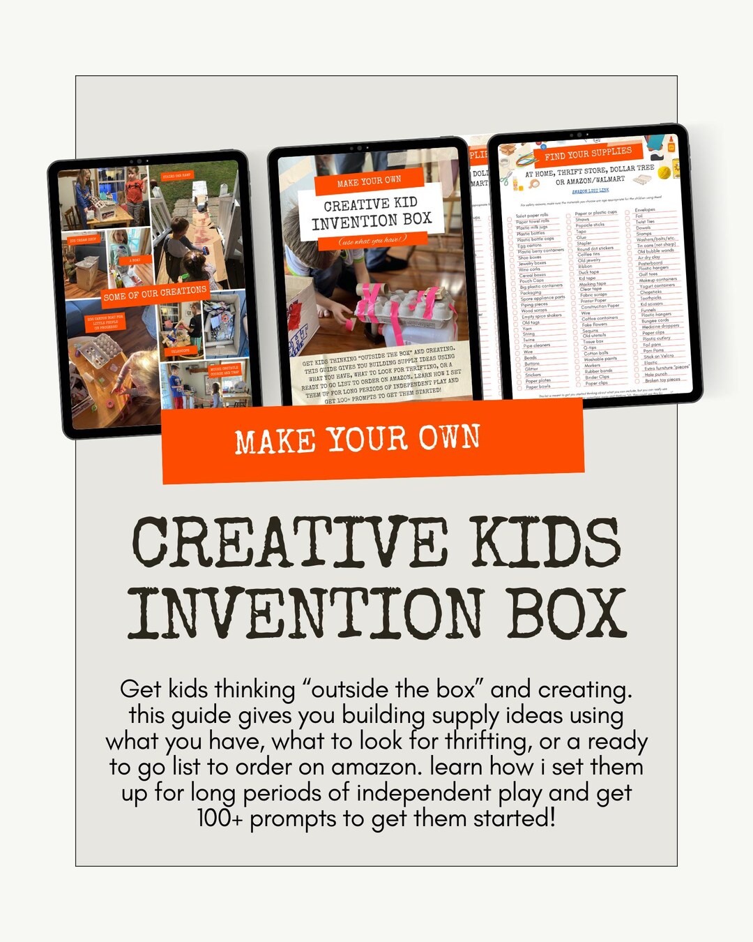 Box Idea Inventions Creative Kids Invention Box Guide | Open-ended Play, Activity Ideas - Etsy