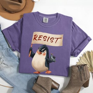 Penguins Against Tariffs Tee, Penguins RESIST Shirt, Flippers Up Tee, Heard Island Shirt, Subtle FDT Shirt Resistance Protest, RESIST TShirt