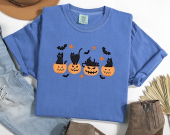 Black Cat Halloween Sweatshirt, Ghost Cat shirt, Halloween Sweater, Halloween Cat Shirt, Cat Lover Shirt, Black Cat Shirt, Spooky Season