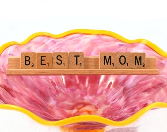 BEST MOM Scrabble Letters Sign Award RECYCLED