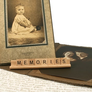 MEMORIES Scrabble Letters Sign RECYCLED