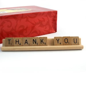 THANK YOU Scrabble Letters Sign RECYCLED image 1