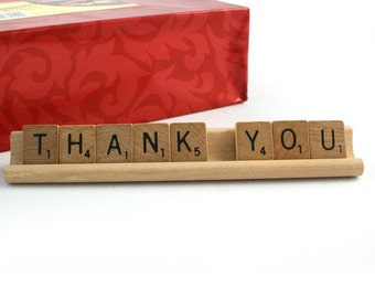 THANK YOU Scrabble Letters Sign RECYCLED