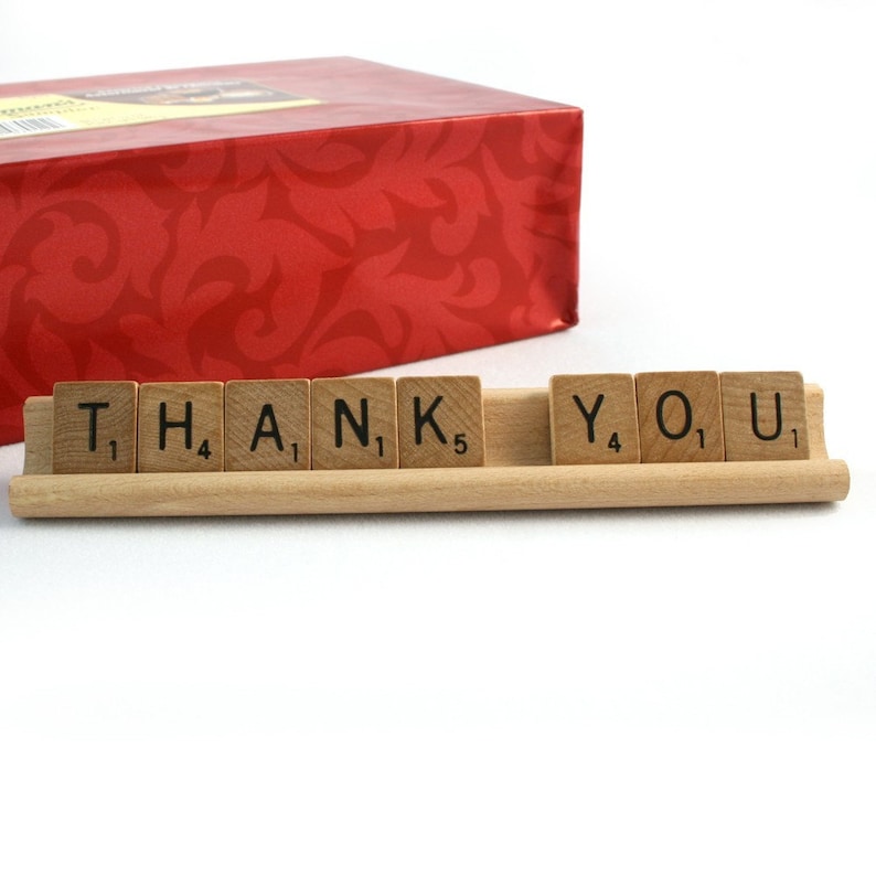 THANK YOU Scrabble Letters Sign RECYCLED image 1