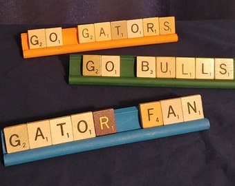 Florida Gators Scrabble Letter Sign; USF Bulls