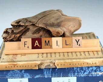 FAMILY Scrabble Letters Sign RECYCLED