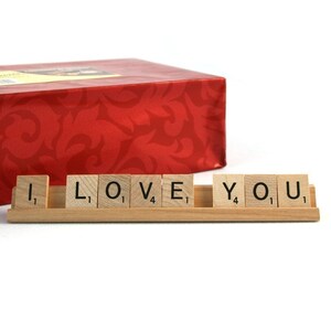 I LOVE YOU Scrabble Letters Sign image 5
