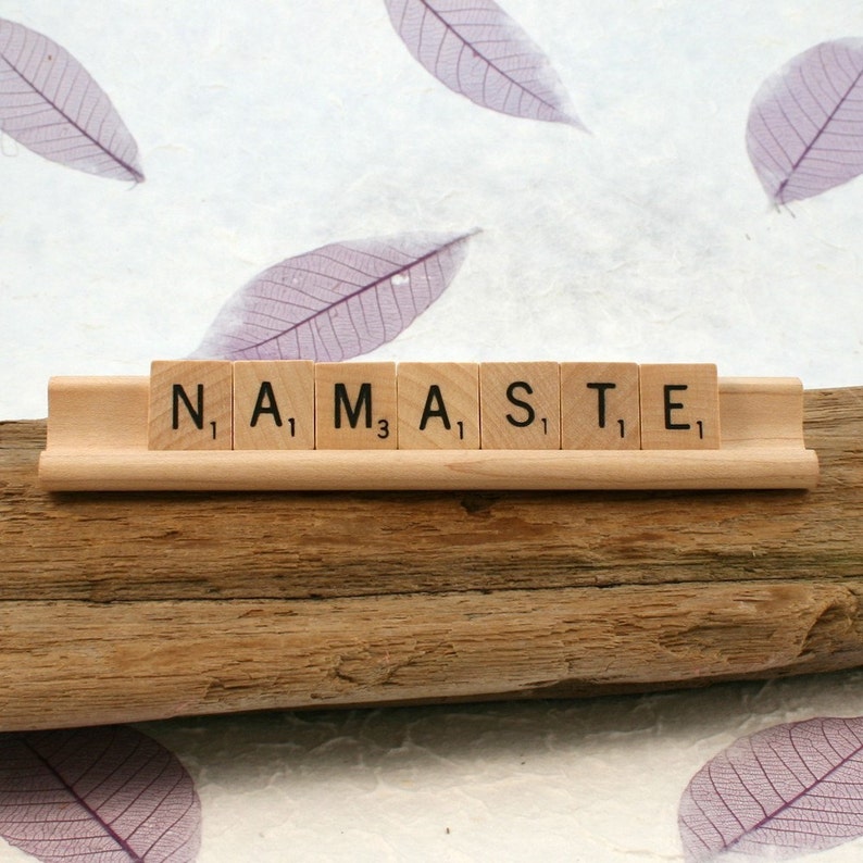 NAMASTE Scrabble Letters Sign RECYCLED Bild 1