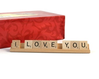 I LOVE YOU Scrabble Letters Sign