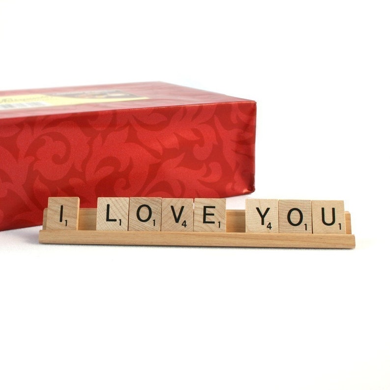 I LOVE YOU Scrabble Letters Sign image 1