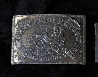 Metal Belt Buckle, Model T, Henry Ford