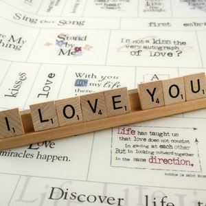 I LOVE YOU Scrabble Letters Sign image 2