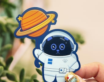 Astronaut Cat Sticker: Space Kitty Vinyl Decal for Laptop