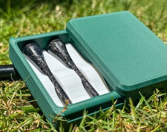 Golf Tee Carbon Fiber Customizable Case Set Perfect for Fathers Day, Groomsmen, Birthday. Hand Made Forged Carbon Fiber Tees (2)