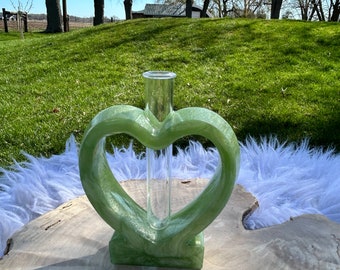 Heart Shaped Propagation station, monstera adansonii, resin, cuttings, plants, tropical plant, hydroponic station, glass tube, decoration