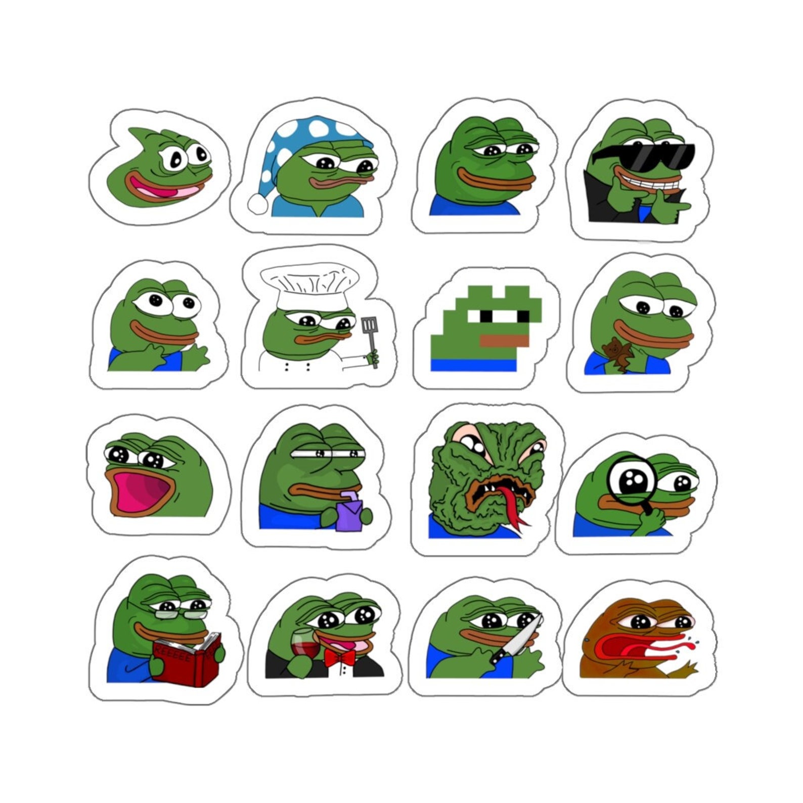 Pepe Peepo Sticker Pack Meme Stickers Cute Stickers Gifts Etsy