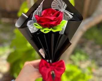 Eternal roses, Eternal rose Bouquet, Ramo buchón, bouquet, Roses, Handmade, Ramo, Ribbon Flowers, Mother’s Day gift, gift