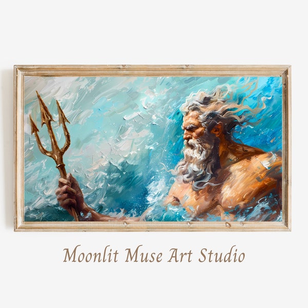 Poseidon TV Frame Art - TV Digital Wallpaper - Greek God - Mythology