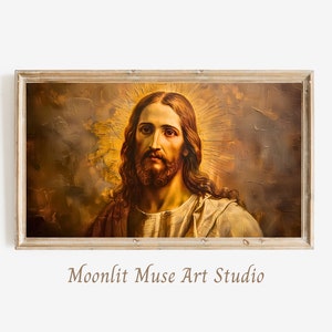 Jesus Portrait TV Frame Art - Religious Digital Wallpaper