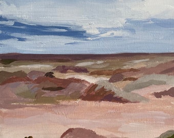 landscape original painting desert landscape national park small landscape 5x7 pamela munger