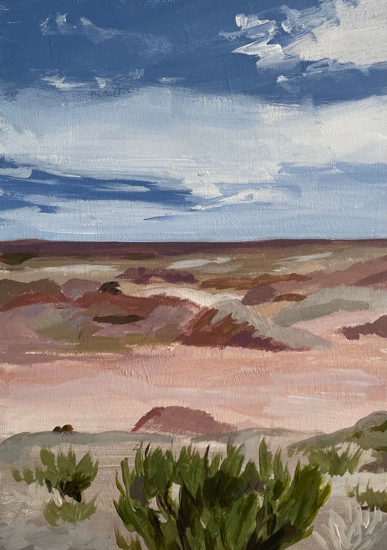 landscape original painting desert landscape national park small landscape 5x7 pamela munger image 1