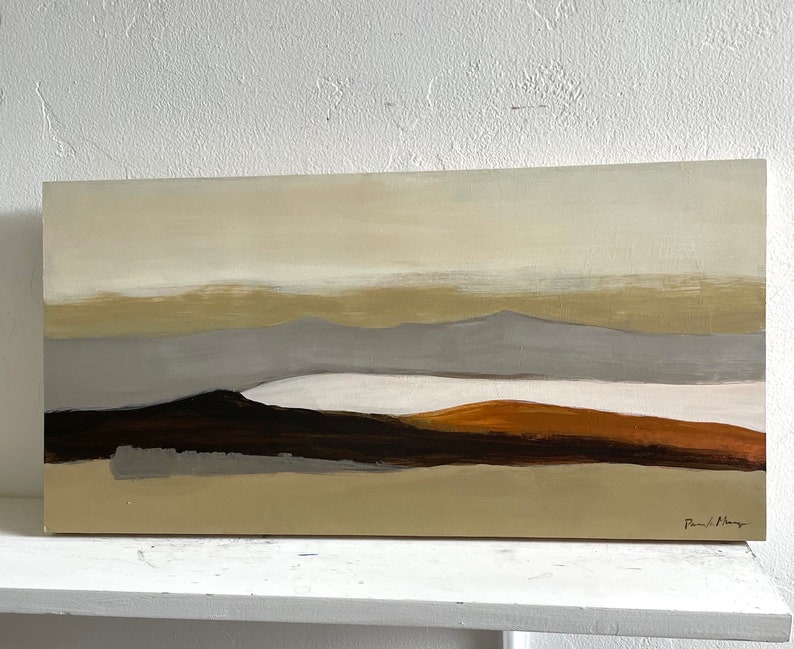 original abstract landscape painting abstract brown pamela munger 10x20 pamela munger neutral color abstract image 3