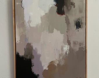 original abstract painting sienna lavender contemporary art 16x20 pamela munger