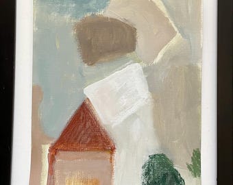 Abstract original abstract painting 9x12 on art paper house abstract home neutral color