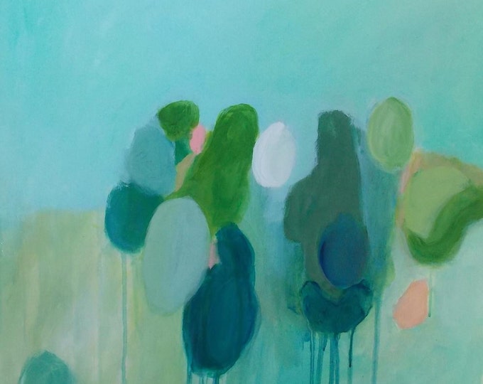 Abstract Painting on Wood Panel Acrylic Painting Sea Foam Etsy