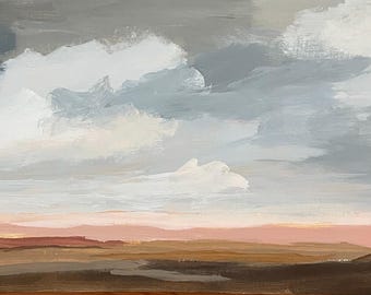 original abstract landscape sky  landscape sienna neutral colors