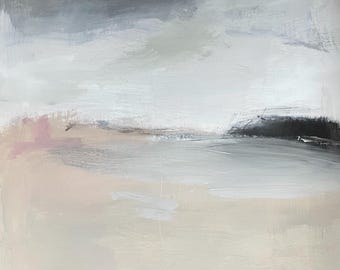 original abstract landscape sky  landscape brown neutral colors 20x20