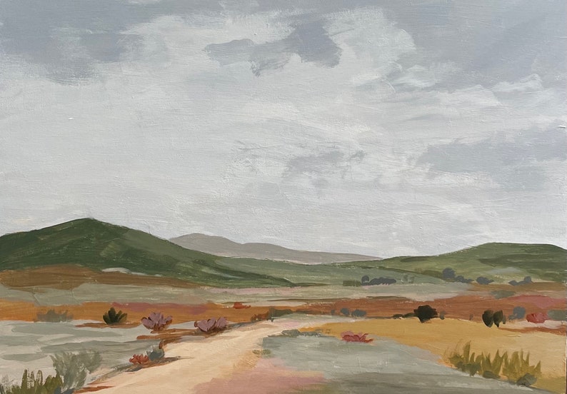 original desert landscape painting 9x12 abstract landscape pamela munger desert landscape image 1