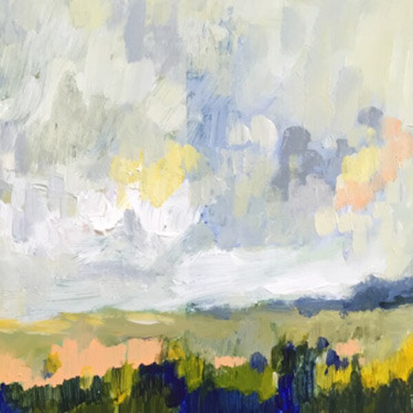 ursprüngliche Landschaft Malerei, bedeckt Himmel-Malerei-Acryl auf Holzplatte