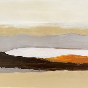 original abstract landscape painting abstract brown pamela munger 10x20 pamela munger neutral color abstract image 1