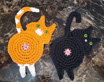 Peeking Cat Butt Coaster