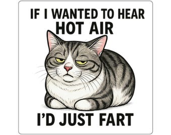 Grumpy Leo Tabby Cat Sticker | Funny Sarcastic Quote, Silver Tabby American Shorthair