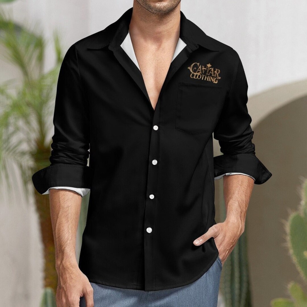 MEN’S WOVEN PANNEAU MÉTALLIQUE BUTTON-DOWN SHIRT - GOLD