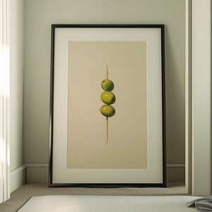 Wydruk oliwki koktajlowe, plakat Martini, minimalistyczna sztuka ścienna, menu koktajlowe, plakat z alkoholem, rysowane ręcznie, drinki do baru kuchennego, pobieranie cyfrowe
