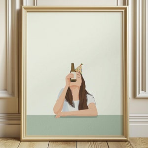 Bier für Mama Lustig Aquarell Druck, Barwagen Mutterschaft Küche Illustration, Mutter Geschenk Dekor, Pastell Wand Kunst Poster, Digitaler Download