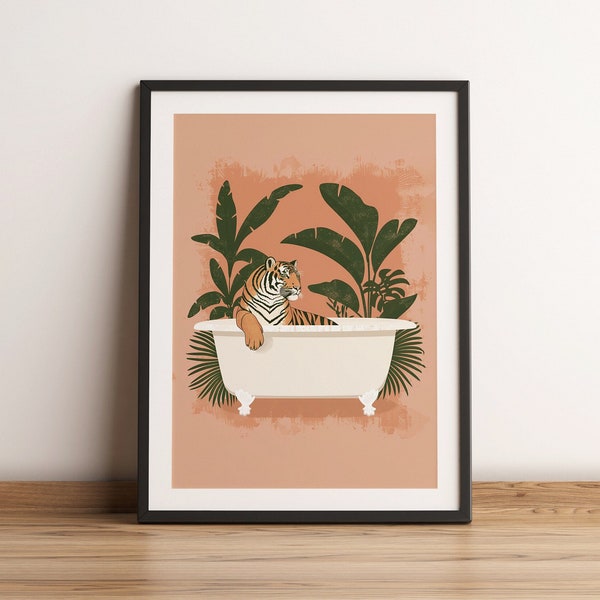 Tiger Bath Wall Art - Etsy