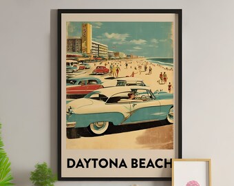 Daytona Beach Reise Poster | Retro Florida Kunst (Digitaler Download)