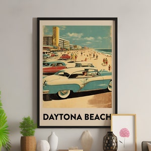 Daytona Beach Druck | Florida Kunst | Reise Poster | Retro Kunstwerk | Urlaub | Druckbare Kunst | Strand Print | Wandkunst | Digitaler Download