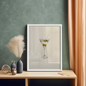 A minimalist painting of a vodka Martini cocktail