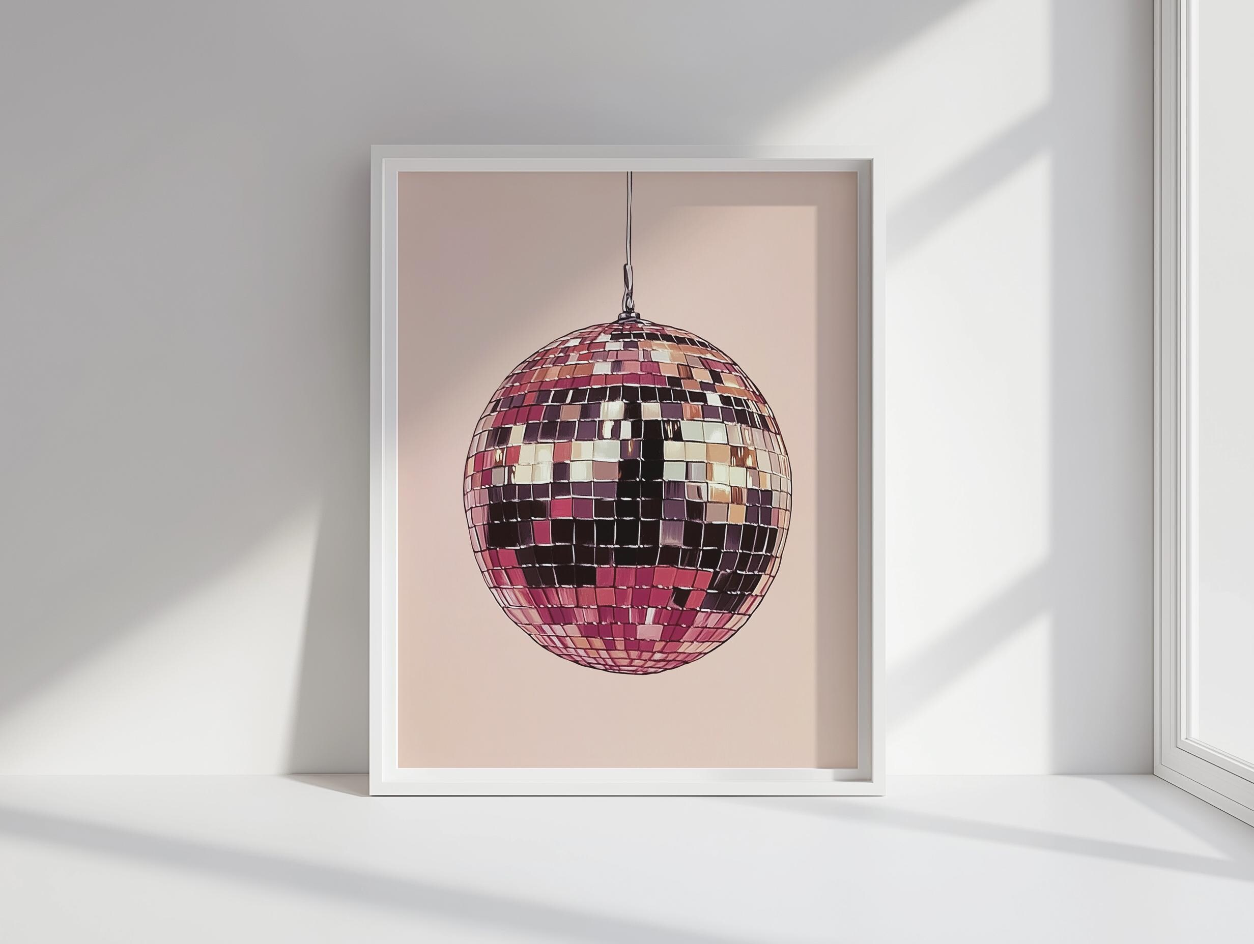Poster Con Palla Da Discoteca Moody Florals - Stampa Artistica Vintage Glamour, Scegli Misura E Cornice, Per Casa, Bar, Camera Da Letto