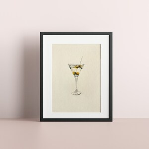 A minimalist painting of a vodka Martini cocktail